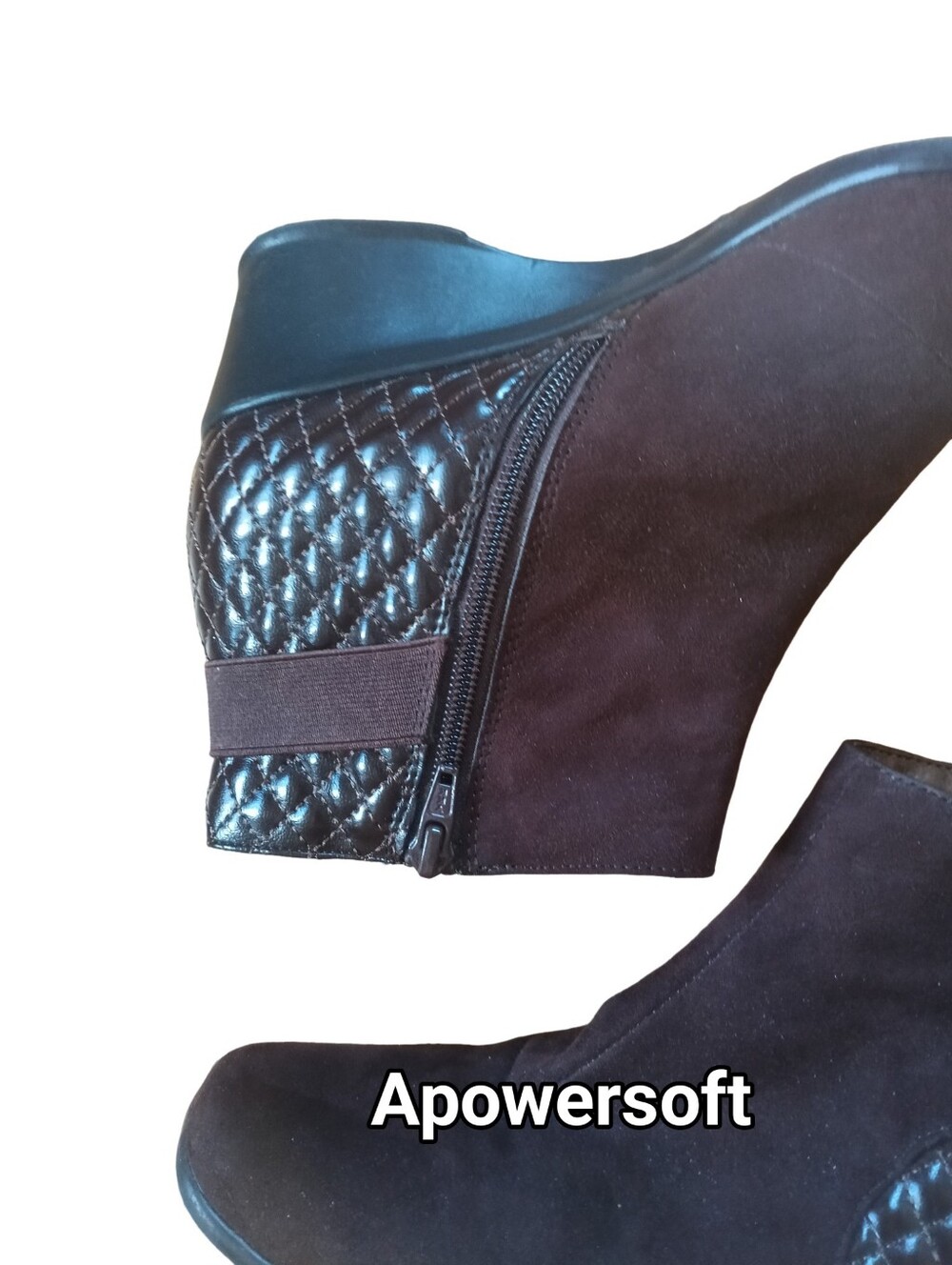 Stride Rite Faux Suede Quilted Ankle Booties Size 8.5 - Picture 2 of 6